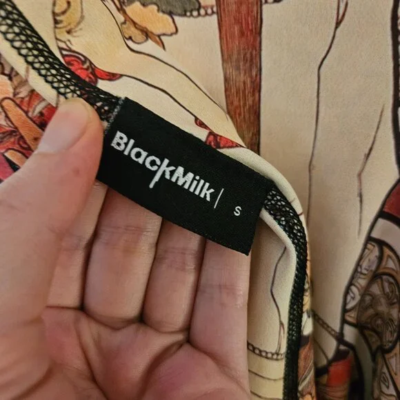 4 in 1 Blackmilk Mini Dress - Limited Edition Reversible Alphonse Mucha Art - Picture 10 of 12